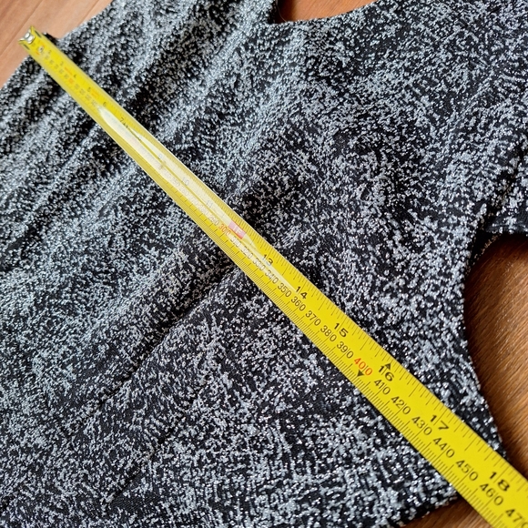 Betsey Johnson Black & Silver Shimmer Dress Sz 10 - Picture 7 of 14